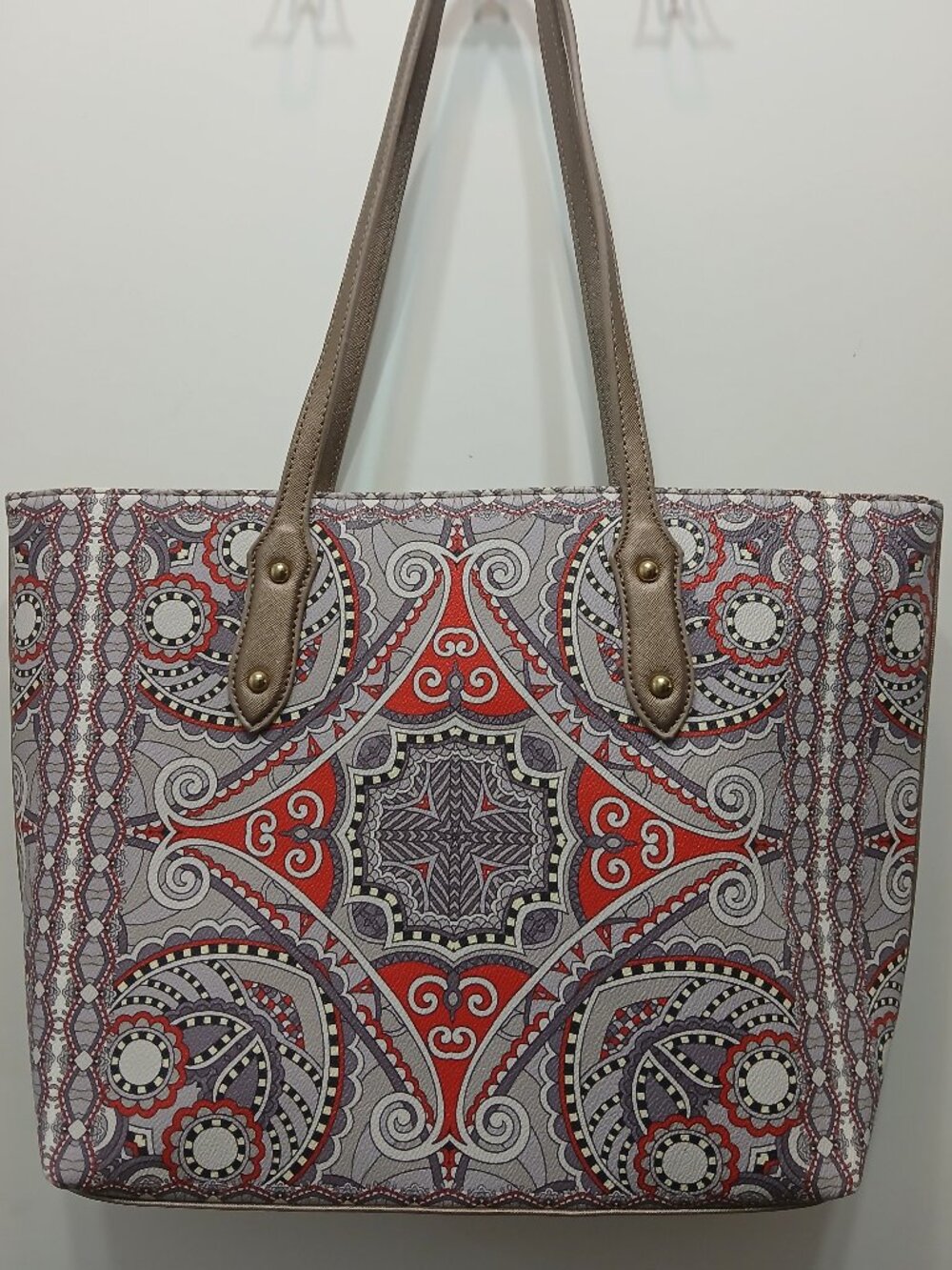 David Jones Fantasy Mosaic Tote❤️🩶🖤